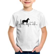 Camiseta Infantil Cavalo Batimentos Cardíacos - Foca na Moda
