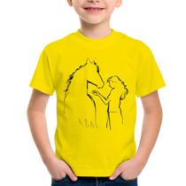 Camiseta Infantil Cavalo e Garota Silhueta - Foca na Moda