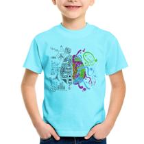 Camiseta Infantil Cérebro Analítico e Criativo - Foca na Moda