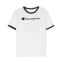 Camiseta Infantil Champion Manga Curta Malhão C Logo Script Camiseta Infantil Champion Manga Curta Malhão C Logo Script