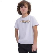 Camiseta Infantil Chosen 1 Pedro 2.9 Biblia Jesus