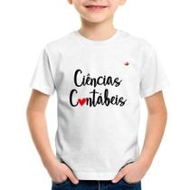 Camiseta Infantil Ciências Contábeis por amor - Foca na Moda