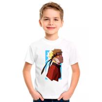 Camiseta Infantil Cinza Desenho Naruto Anime 08