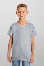 Camiseta Infantil Cinza Mescla 100% Poliéster - Tamanho Variado