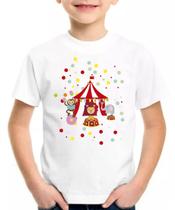 Camiseta infantil circo camisa blusa animais leão elefante