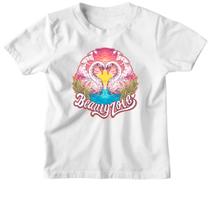 Camiseta Infantil Cisne coracao Beauty Love