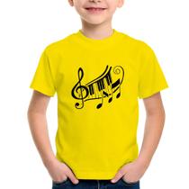 Camiseta Infantil Clave De Sol Teclas - Foca na Moda