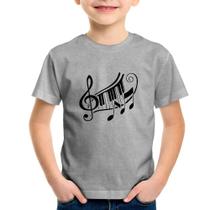 Camiseta Infantil Clave De Sol Teclas - Foca na Moda