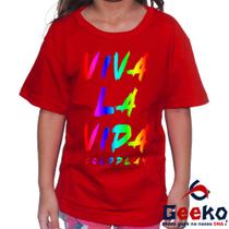 Camiseta Infantil Coldplay 100% Algodão Viva La Vida Alternativo Geeko