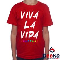 Camiseta Infantil Coldplay 100% Algodão Viva La Vida Geeko