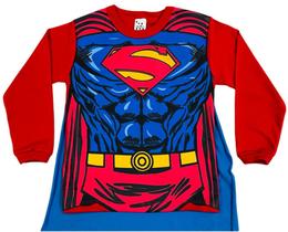 Camiseta Infantil com capa Manga Longa Herois