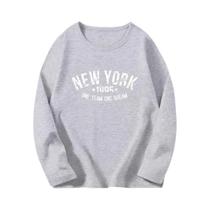 Camiseta Infantil Com Estampa De Letras De Nova York, Para Meninos E Meninas, Primavera, Algodão,