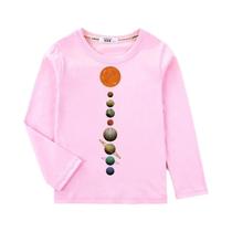 Camiseta Infantil Com Estampa Do Sistema Solar, Manga Comprida, Camisa Casual De Algodão Para Bebês