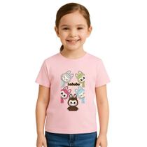 Camiseta Infantil Com Geração Labubu Lafufu E Bonecos Colecionáveis Modinha Infantil