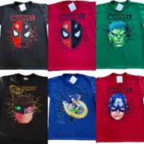 Camiseta Infantil com Led Heróis da Marvel e Disney