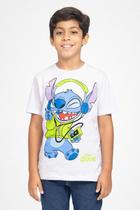 Camiseta Infantil com Stitch e Fones - Fakini