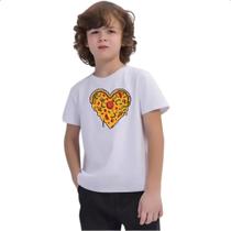 Camiseta Infantil Coracao de pizza