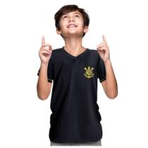Camiseta Infantil Corinthians Premium Preta Oficial Camiseta Infantil Corinthians Premium Preta Oficial