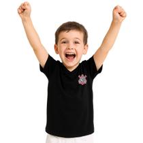 Camiseta Infantil Corinthians Preta Gola V Oficial
