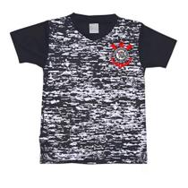 Camiseta Infantil Corinthians Rajada Preta Oficial Camiseta Infantil Corinthians Rajada Preta Oficial