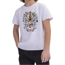 Camiseta Infantil Coruja Elementos Indigenas