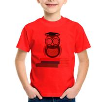 Camiseta Infantil Coruja Estudante - Foca na Moda