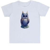 Camiseta Infantil Coruja Fantasy Art Neon