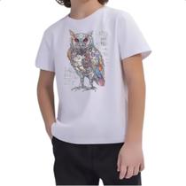 Camiseta Infantil Coruja Mecanica Interna Cyberpunk