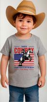 Camiseta Infantil Cowboy T Shirt Country em Algodão Leve Macio Farmfun