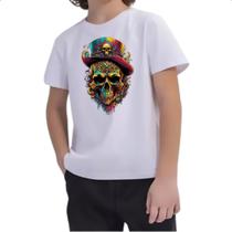 Camiseta Infantil Cranio pirata joias