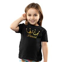 Camiseta Infantil Criança Menina Princesa Coroa Dourada Camiseta Infantil Criança Menina Princesa Coroa Dourada