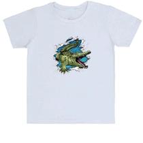 Camiseta Infantil Crocodilo rasgando a camisa