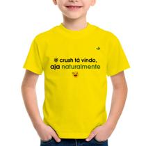 Camiseta Infantil @ crush tá vindo, aja naturalmente - Foca na Moda