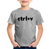 Camiseta Infantil Ctrl+V - Foca na Moda