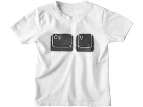 Camiseta Infantil Ctrl V Tal Pai Tal Filho Branca