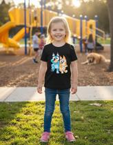 Camiseta Infantil da Bluey e Bingo Minina Menino Unissix Tamanho 04 Ao 14