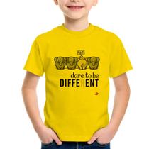 Camiseta Infantil Dare to be different - Foca na Moda