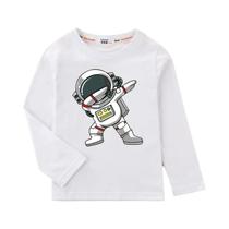 Camiseta Infantil De Algodão Com Desenho De Astronauta, Manga Comprida, Camisa De Astronauta Para