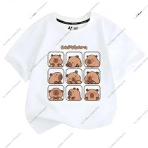 Camiseta Infantil De Manga Curta Com Estampa Capivara Fofa Para Meninos E Meninas Tendência De Verão