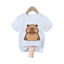 Camiseta Infantil De Manga Curta Com Estampa De Capivara Para Meninos E Meninas, Tendência De Verão,
