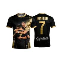 Camiseta Infantil De Secagem Rápida E Respirável Com Estampa 3D Do Ronaldo, Camiseta Curta Para