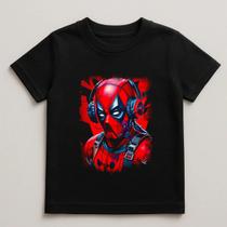 Camiseta Infantil Deadpool Marvel 100% Algodão