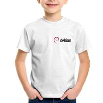 Camiseta Infantil Debian Linux - Foca na Moda