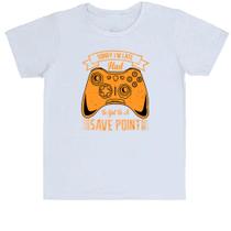 Camiseta Infantil Desculpa estou atrasado Xbox Controle