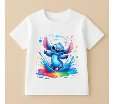 Camiseta Infantil Desenho Stitch 100% Algodao Modelo 2