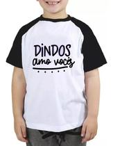 Camiseta infantil dindos amamos vocês roxo camisa blusa