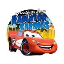 Camiseta Infantil Disney Cars Lightning McQueen Com Adesivos De Vinil 2PCS Patches Termocolantes DIY