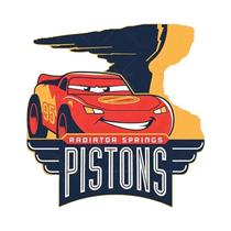Camiseta Infantil Disney Cars Lightning McQueen Com Adesivos De Vinil 2PCS Patches Termocolantes DIY