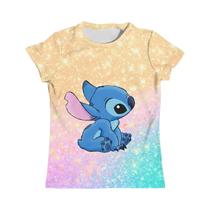 Camiseta Infantil Disney Stitch para Meninas (3-4 anos) - Manga Curta e Secagem Rápida