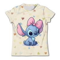 Camiseta Infantil Disney Stitch para Meninas (3-4 anos) - Manga Curta e Secagem Rápida